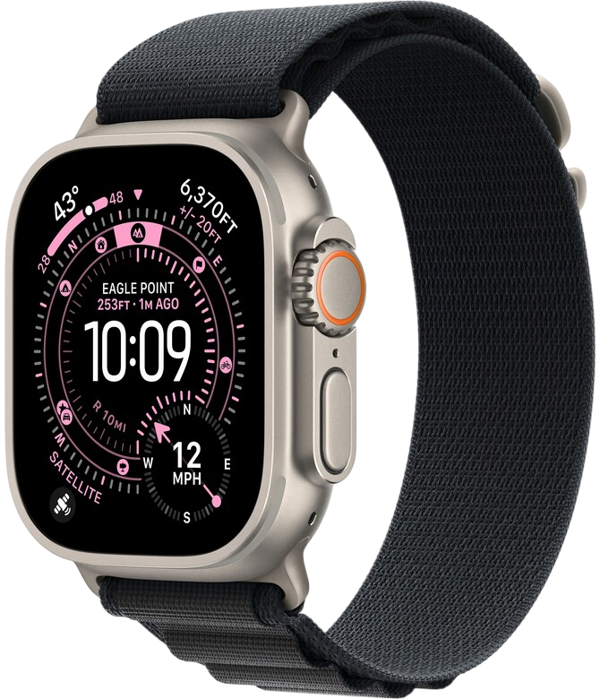Apple Watch Ultra 3 49mm Бежевый Титан Ремешок L Alpine Черного Цвета 2025