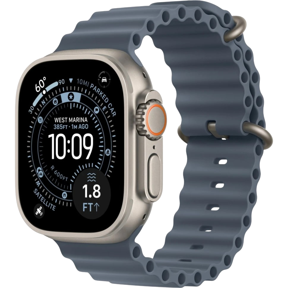 Apple Watch Ultra 3 49mm Бежевый Титан Ремешок Ocean Синего Цвета 2025
