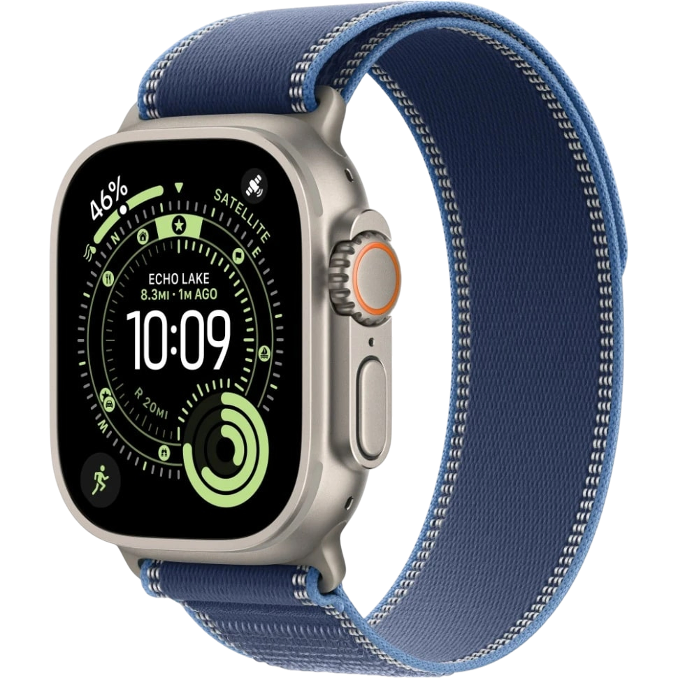 Apple Watch Ultra 3 49mm Бежевый Титан Ремешок S/M Trail Синего Цвета 2025
