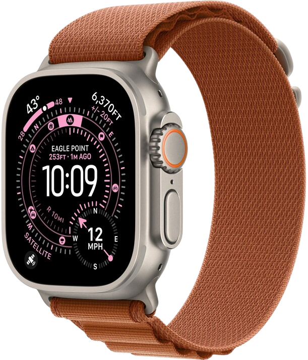 Apple Watch Ultra 3 49mm Бежевый Титан Ремешок M Alpine Коричневого Цвета 2025
