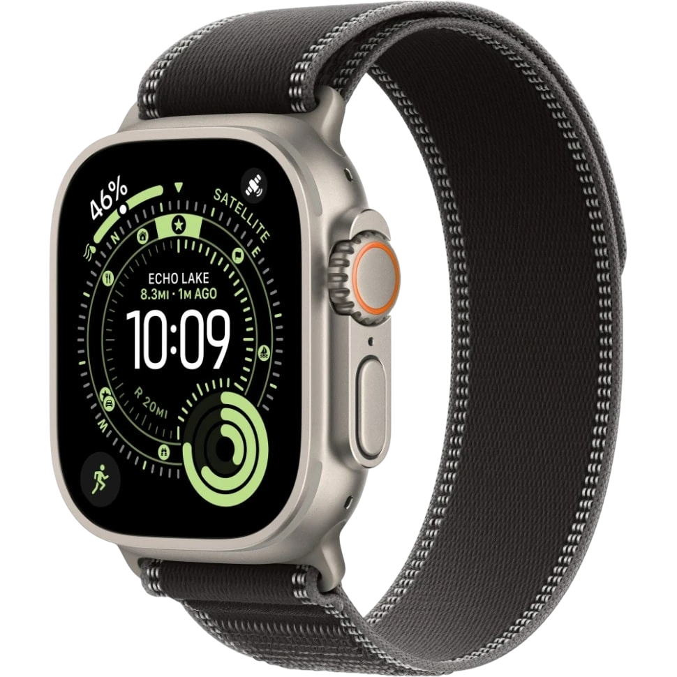 Apple Watch Ultra 3 49mm Бежевый Титан Ремешок M/L Trail Черного Цвета 2025