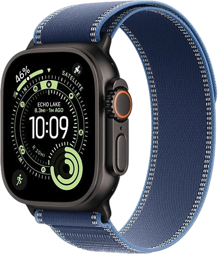 Apple Watch Ultra 3 49mm Черный Титан Ремешок S/M Trail Синего Цвета 2025