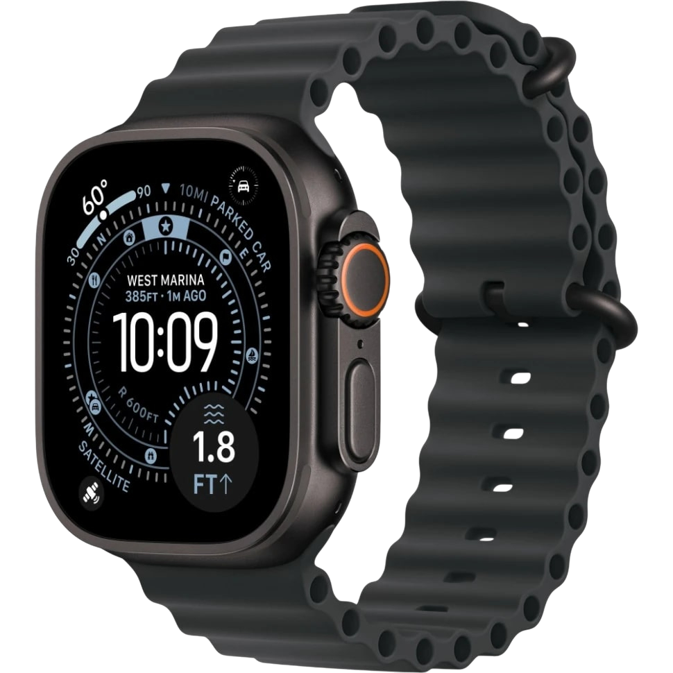 Apple Watch Ultra 3 49mm Черный Титан Ремешок Ocean Черного Цвета 2025