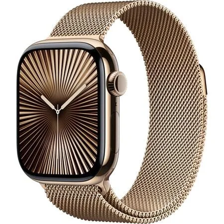 Apple Watch 10 46mm Титан Золотые Ремешок Milanese S/M Золотого Цвета
