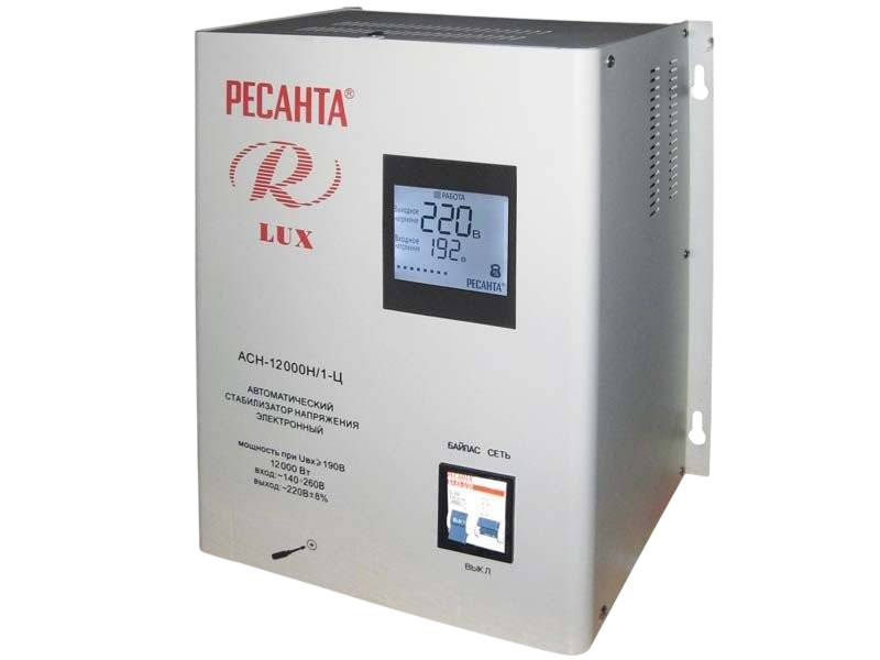 Стабилизатор напряжения серии LUX РЕСАНТА АСН-12000Н/1-Ц