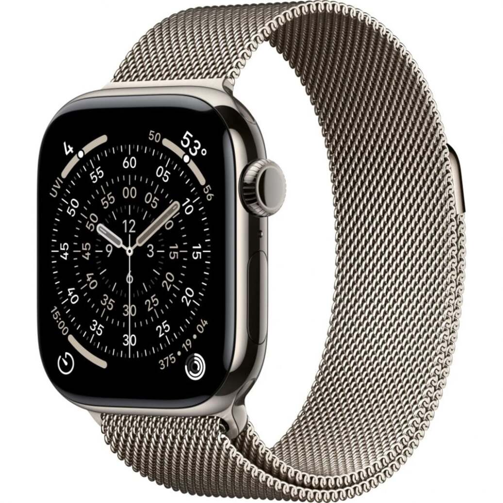 Apple Watch 11 46mm Титан Золотые Ремешок Milanese M/L Золотого Цвета