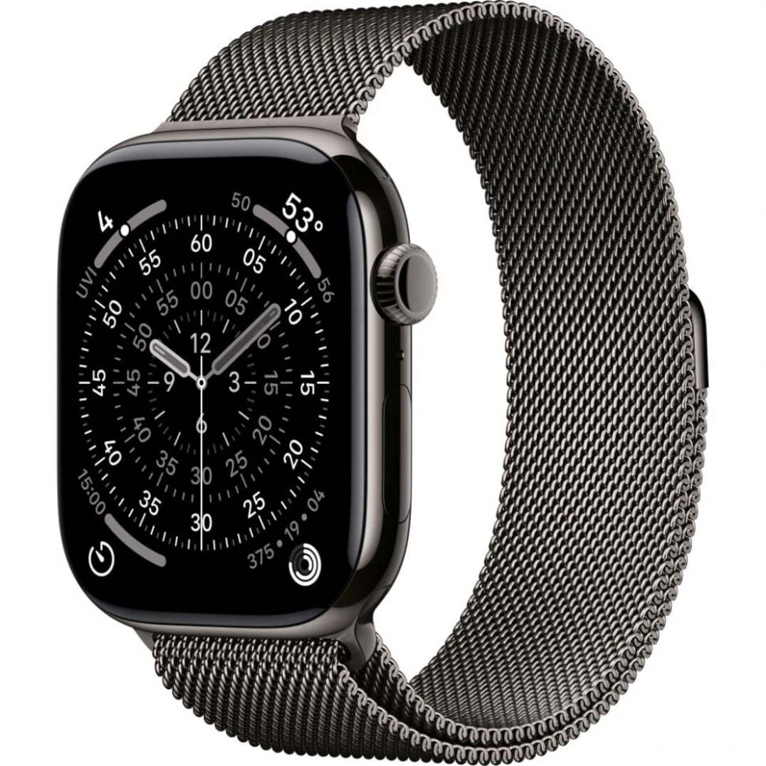 Apple Watch 11 42mm Титан Графитовые Ремешок Milanese S/M Графитового Цвета
